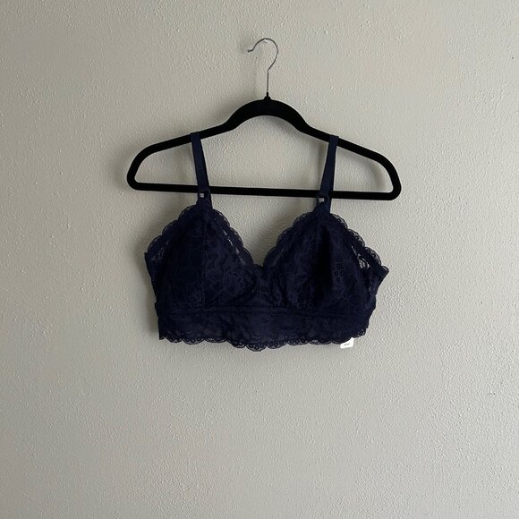 Aerie Navy Blue Bralette with Silver Accents - Size XL NWT - Picture 5 of 6